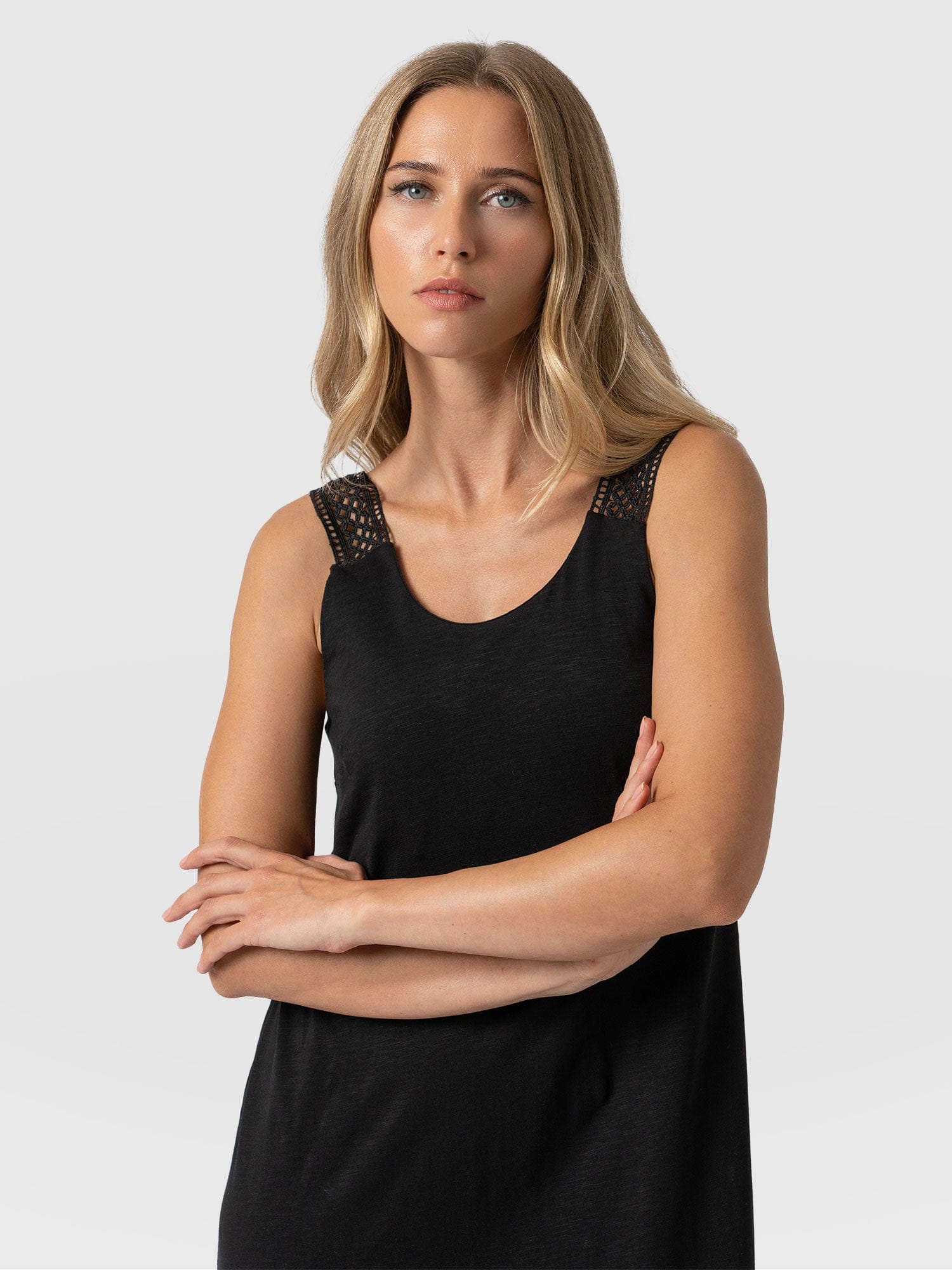 Ruby Lace Trapeze Dress Black - Women's Dresses | Saint + Sofia® USA